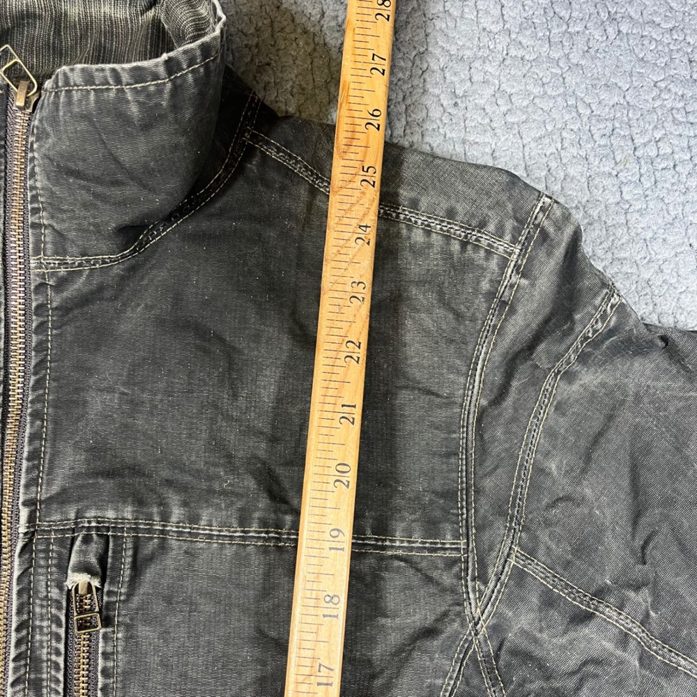 Kuhl Burr Jacket Mens Small Brown Vintage Patina Dye Cotton Canvas Full Zip - Picture 9 of 10